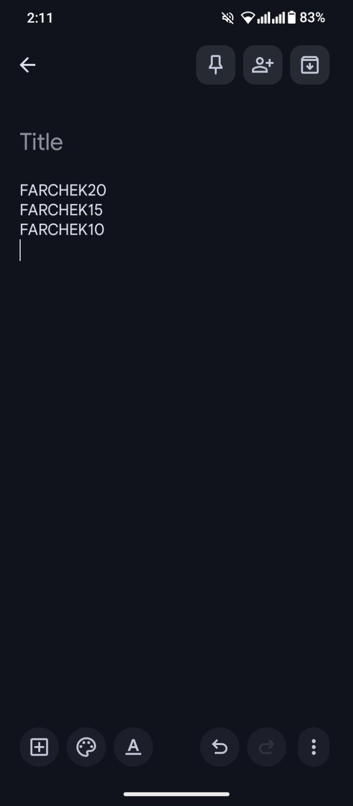 Les codes des promo