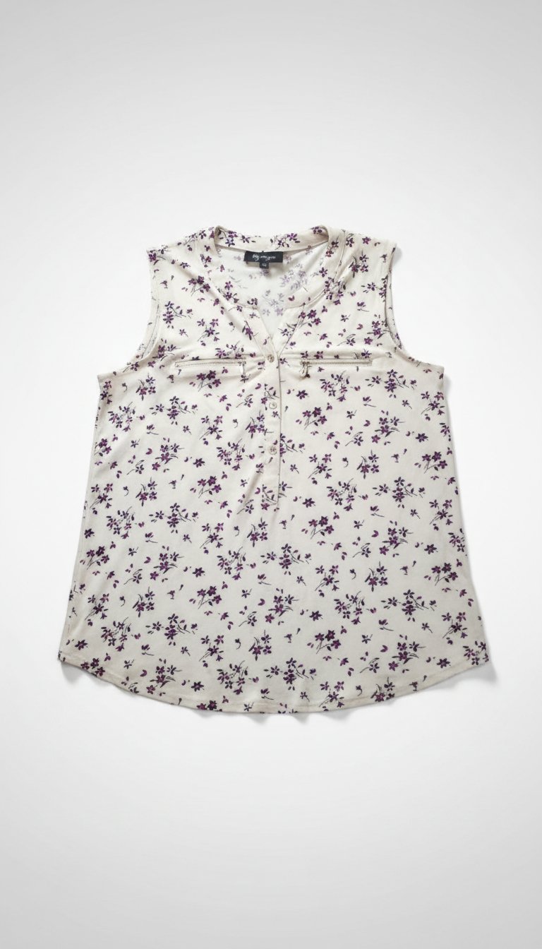Chemise crème à motifs fleurs