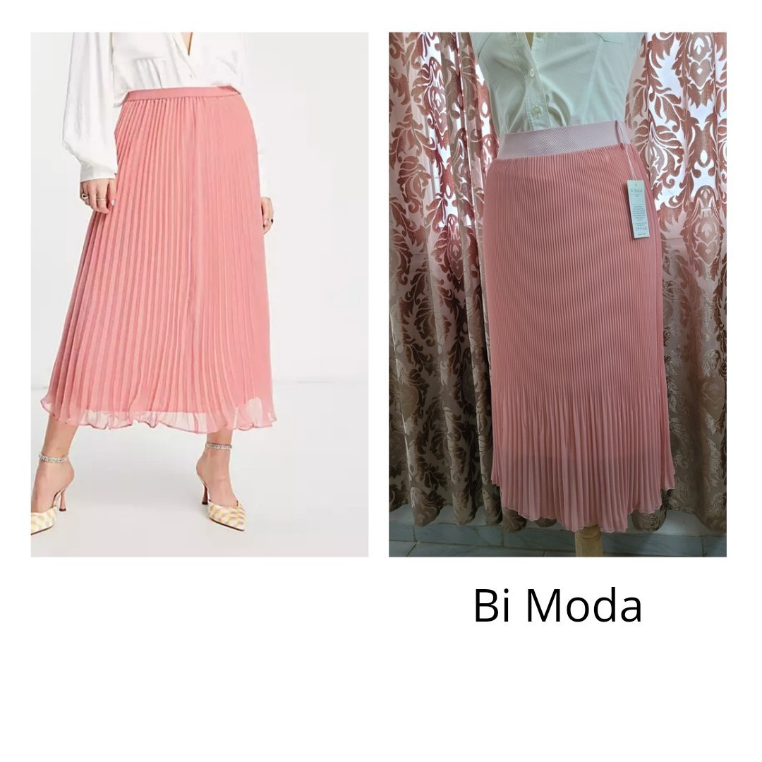 Jupe midi plissée rose bébé neuve