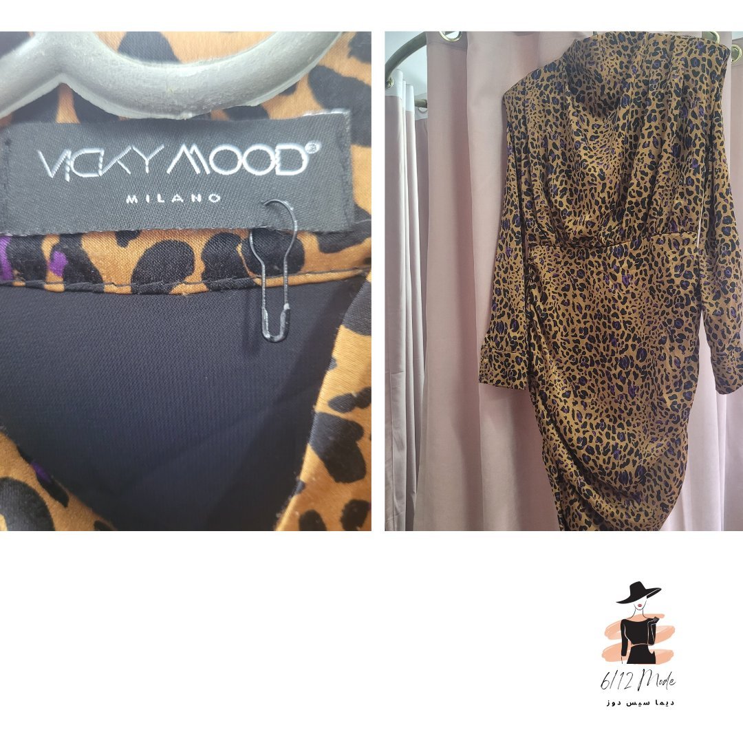 Robe mini Vicky Mood motif leopard en viscose