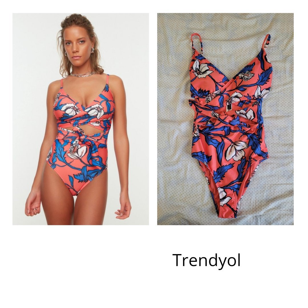 Trikini corail a motif fleuri bleu Trendyol neuf 