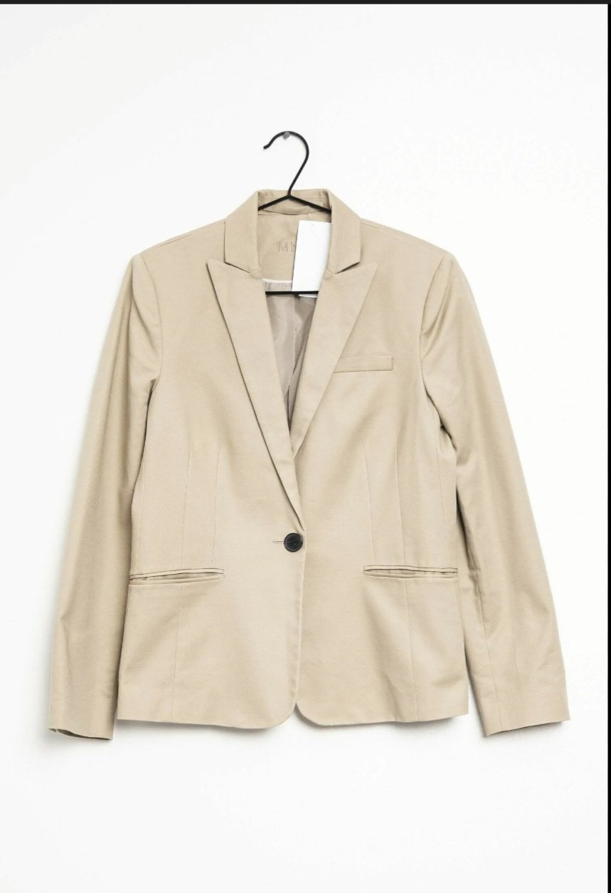 Blazer beige ajusté en cotton Mango 