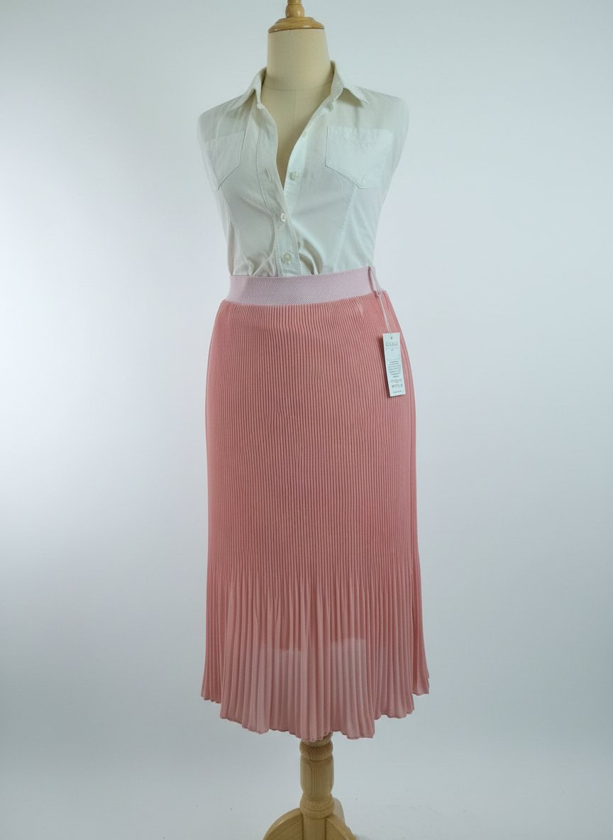 Jupe rose bébé midi plissée neuve