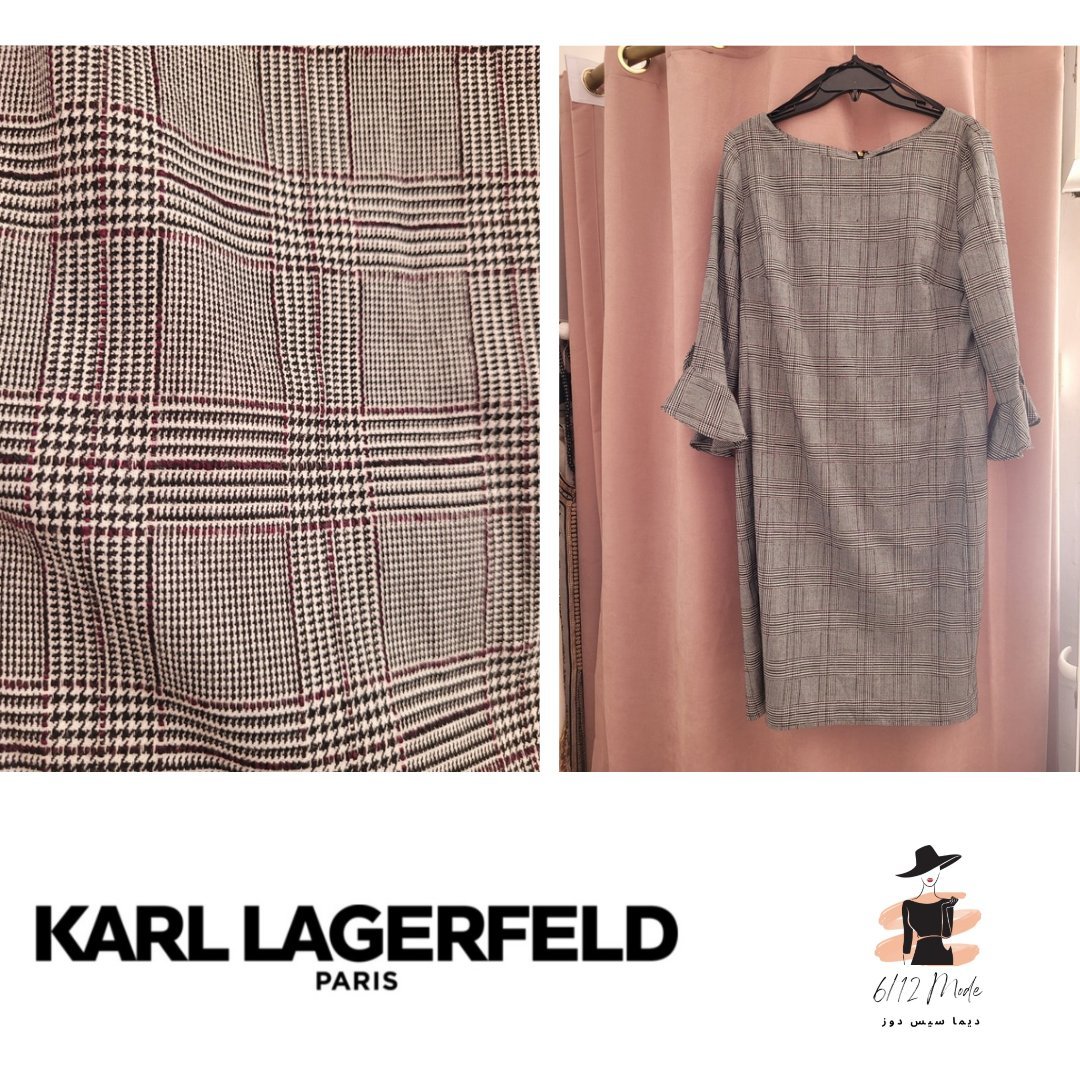 Robe motif tartan gris Karl Lagerfeld 