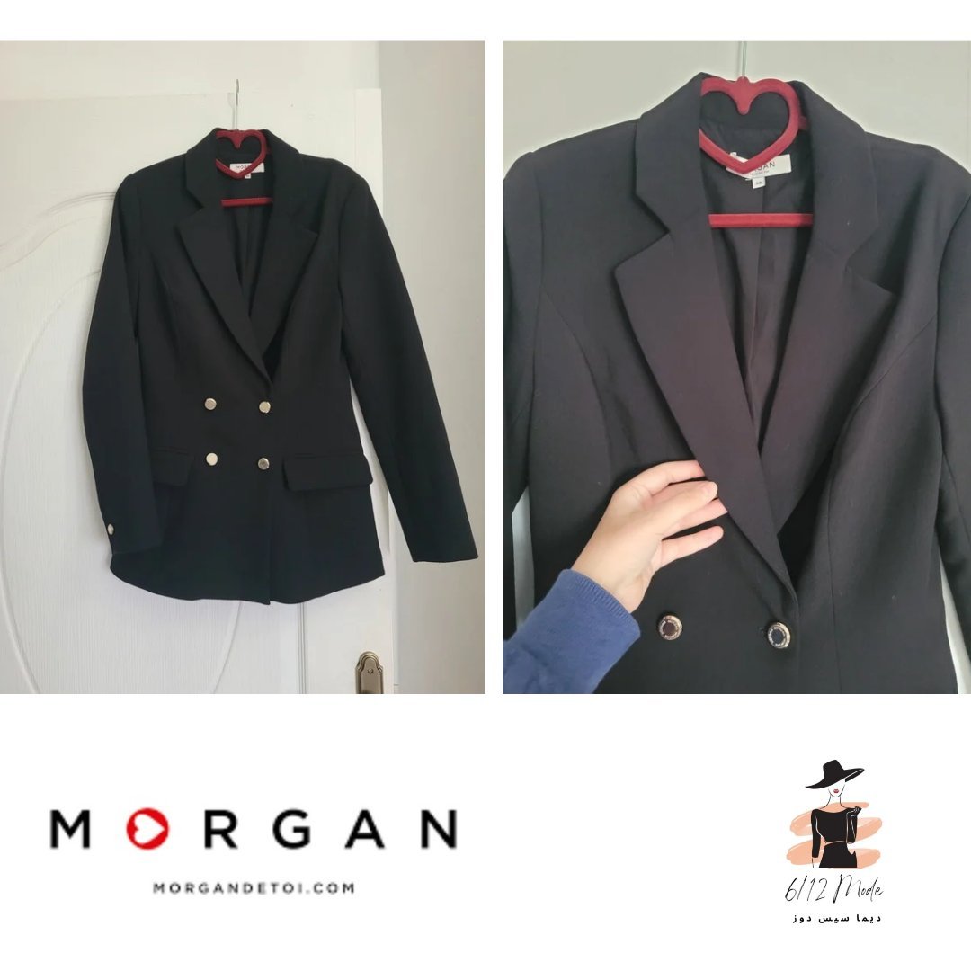 Blazer noir Morgan a double boutonnage doré 