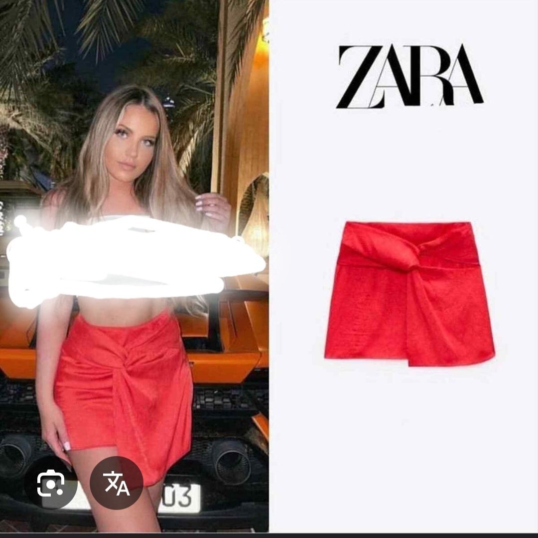 Jupe mini corail Zara