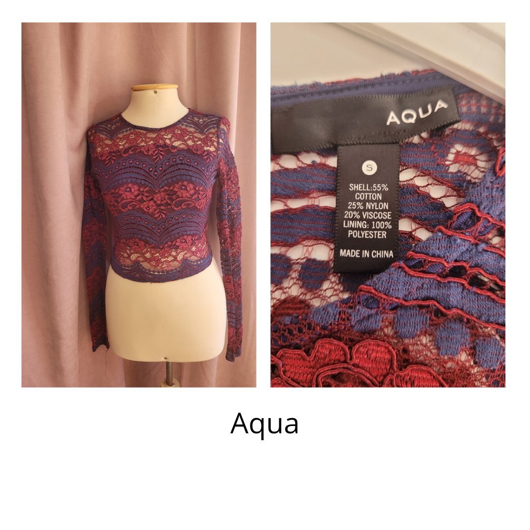 Top en dentelle bordeau AQUA cotton blend