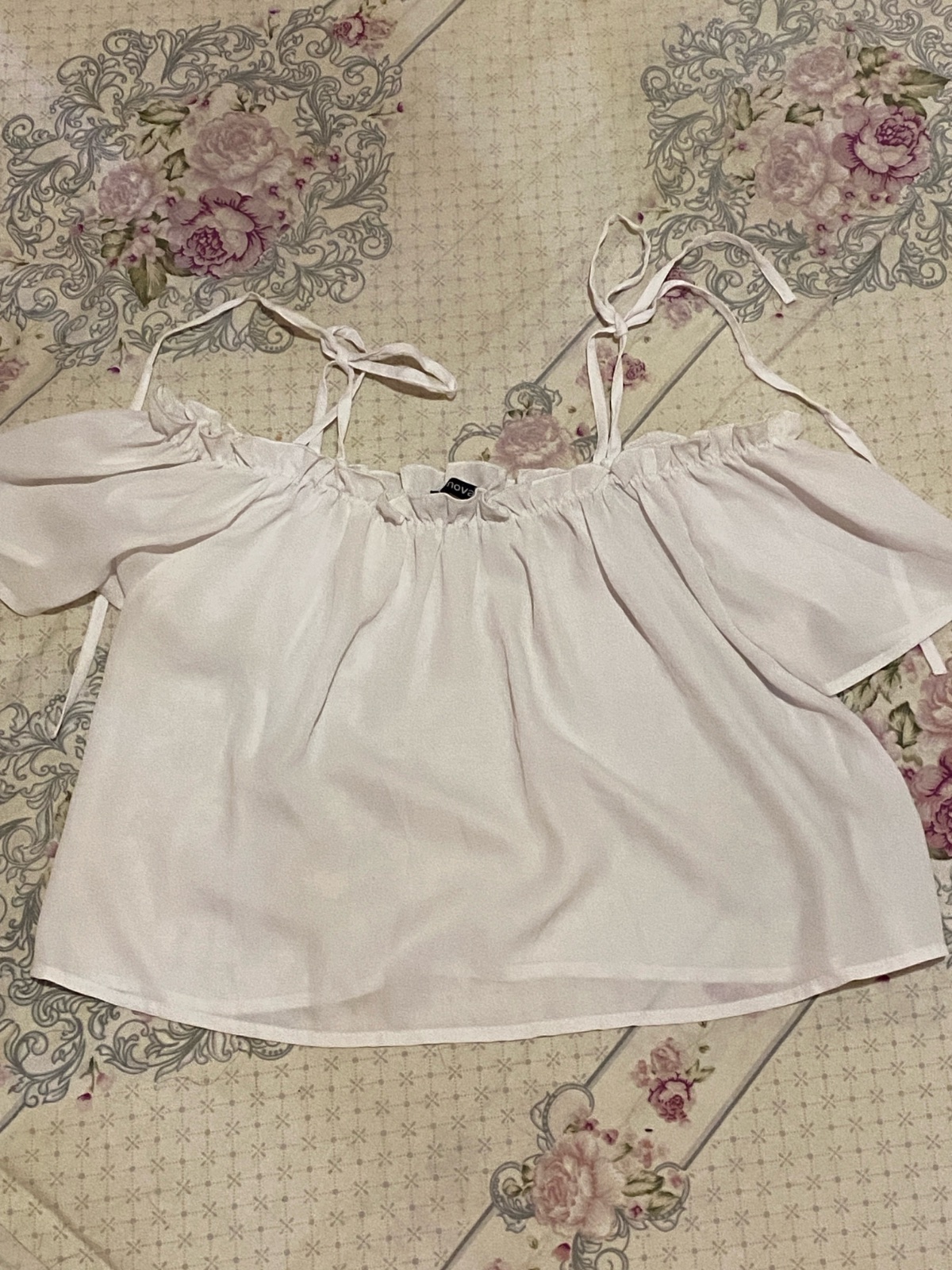 Top blanc épaules dénudées Terranova (Taille S)
