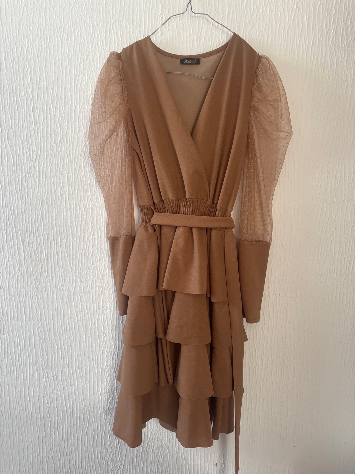 Robe courte en camel M/S