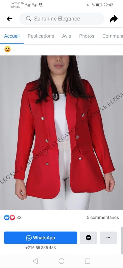 Blazer rouge nouvelle 