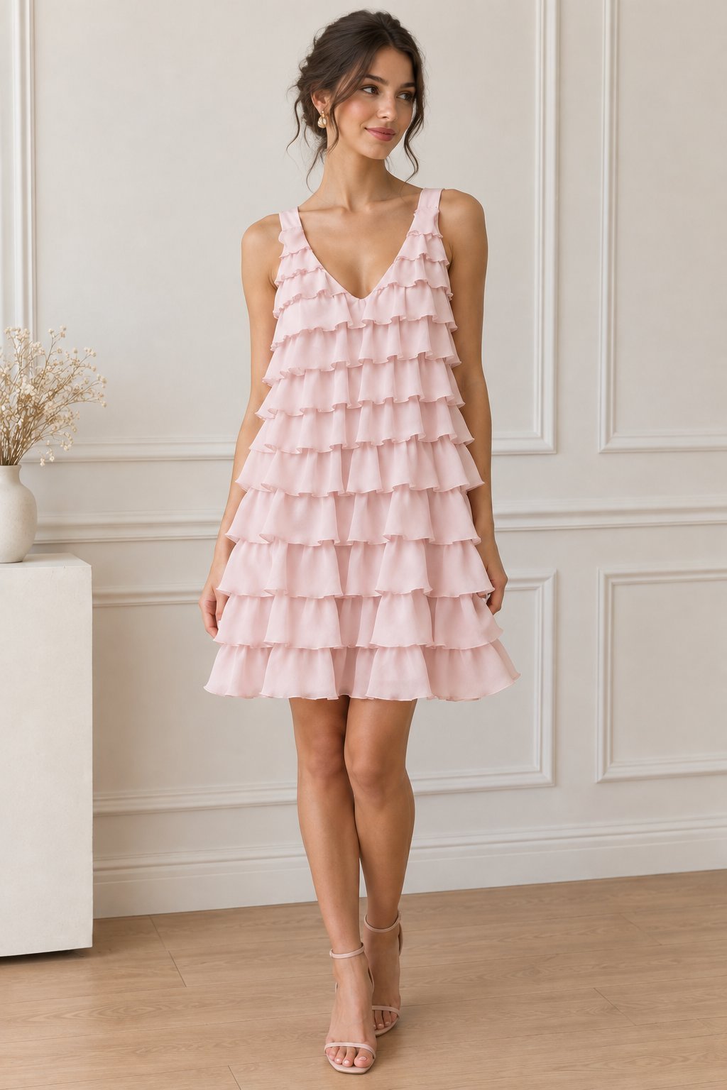 Robe rose décolletée-marque gina- suédoise 