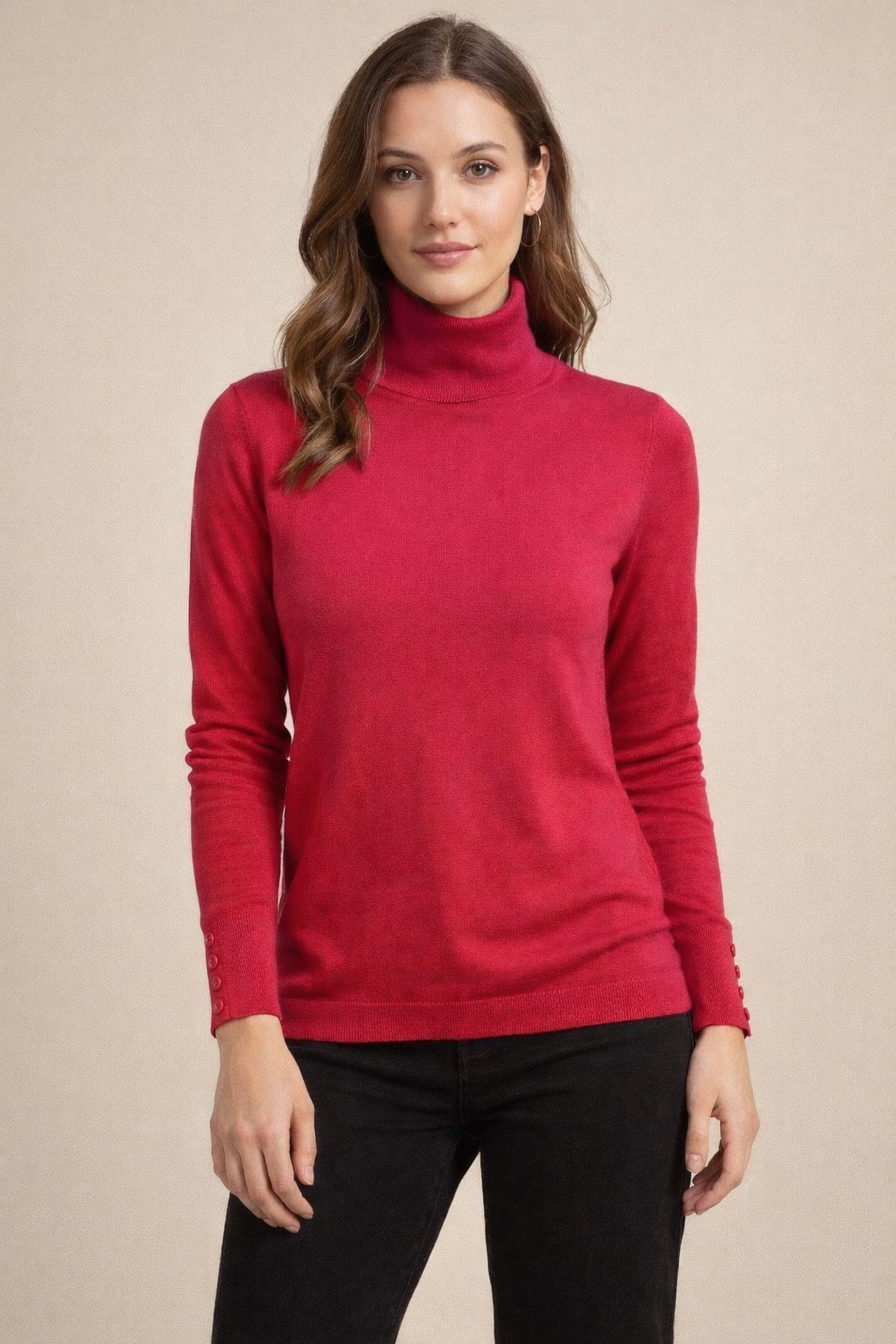 Pull col montant camaïeu 