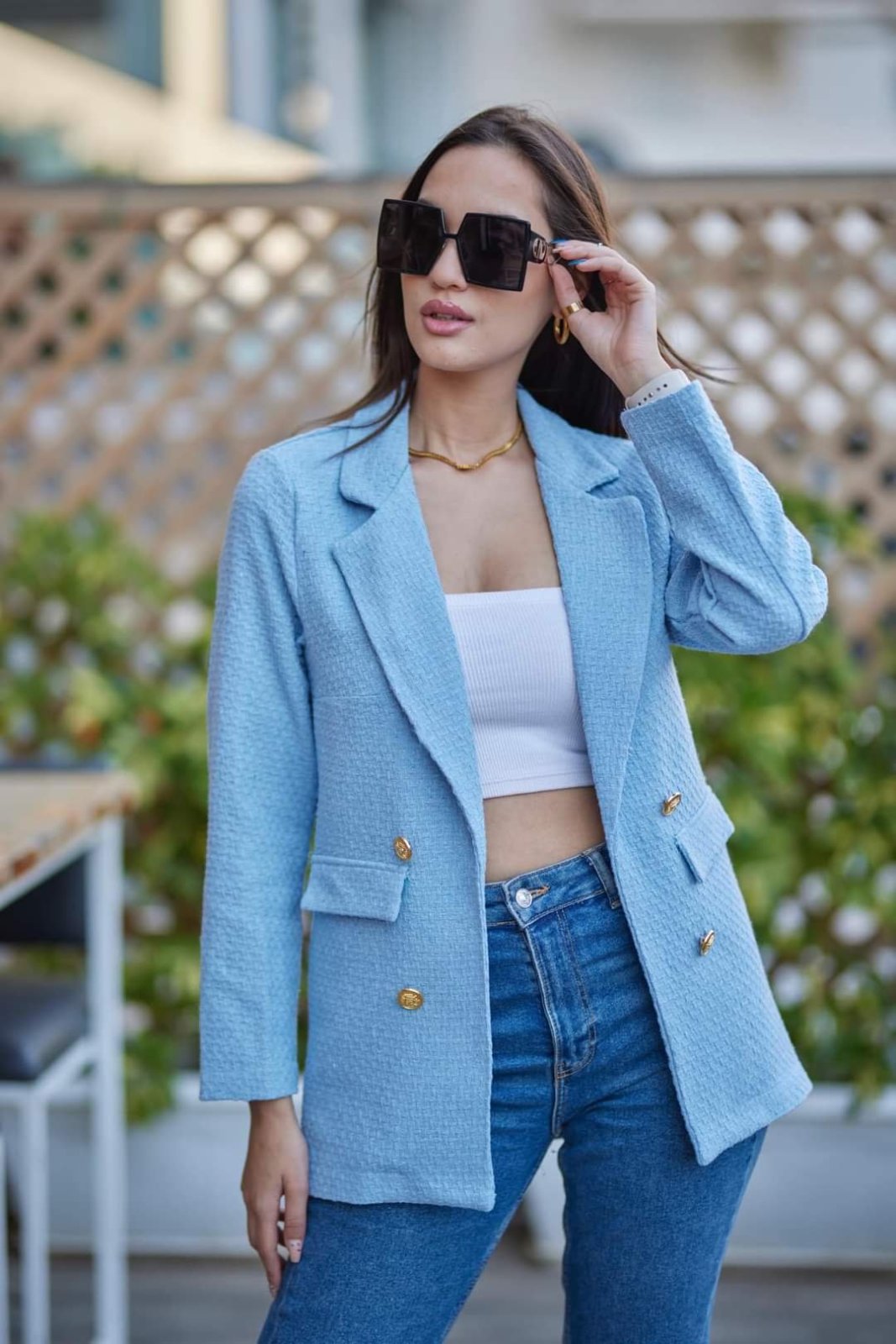 Blazer bleu ciel