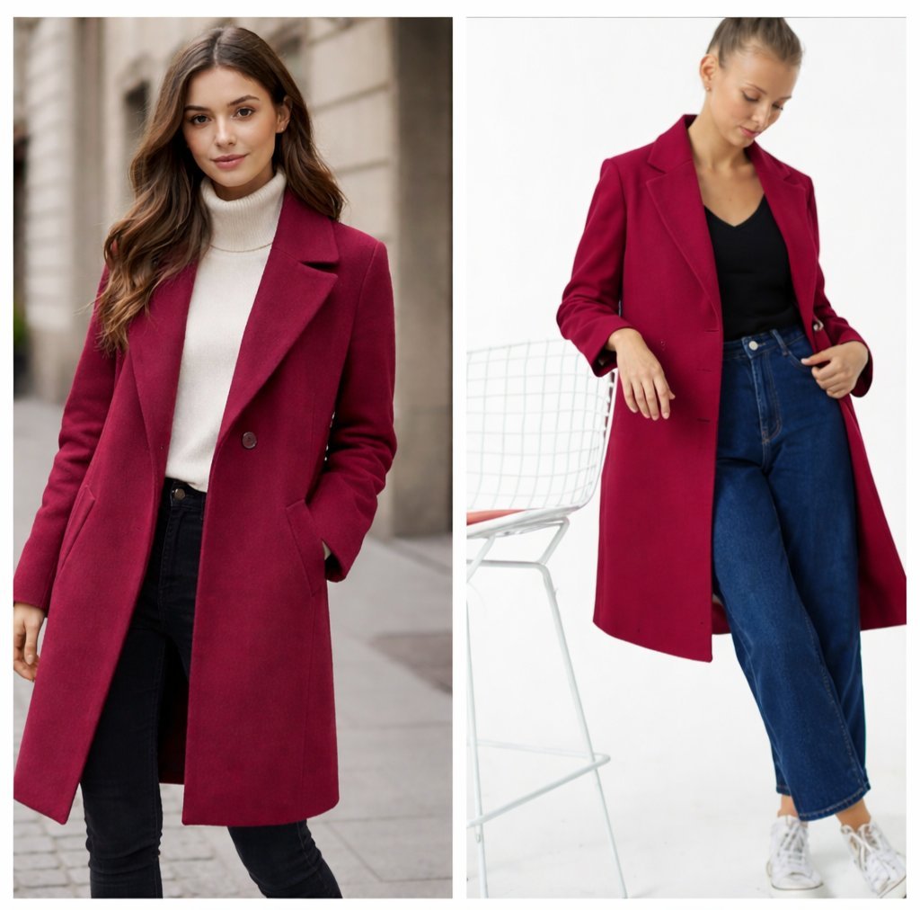 Manteau rouge long