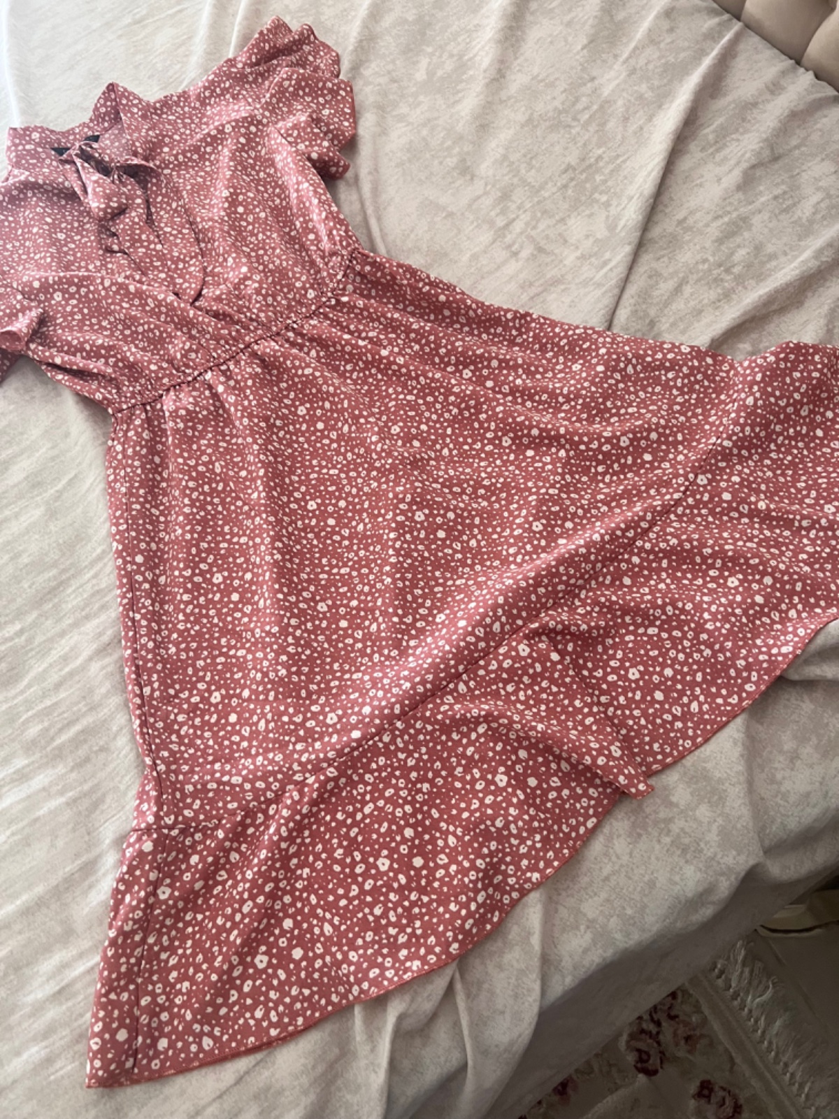 Robe courte rose poudré
