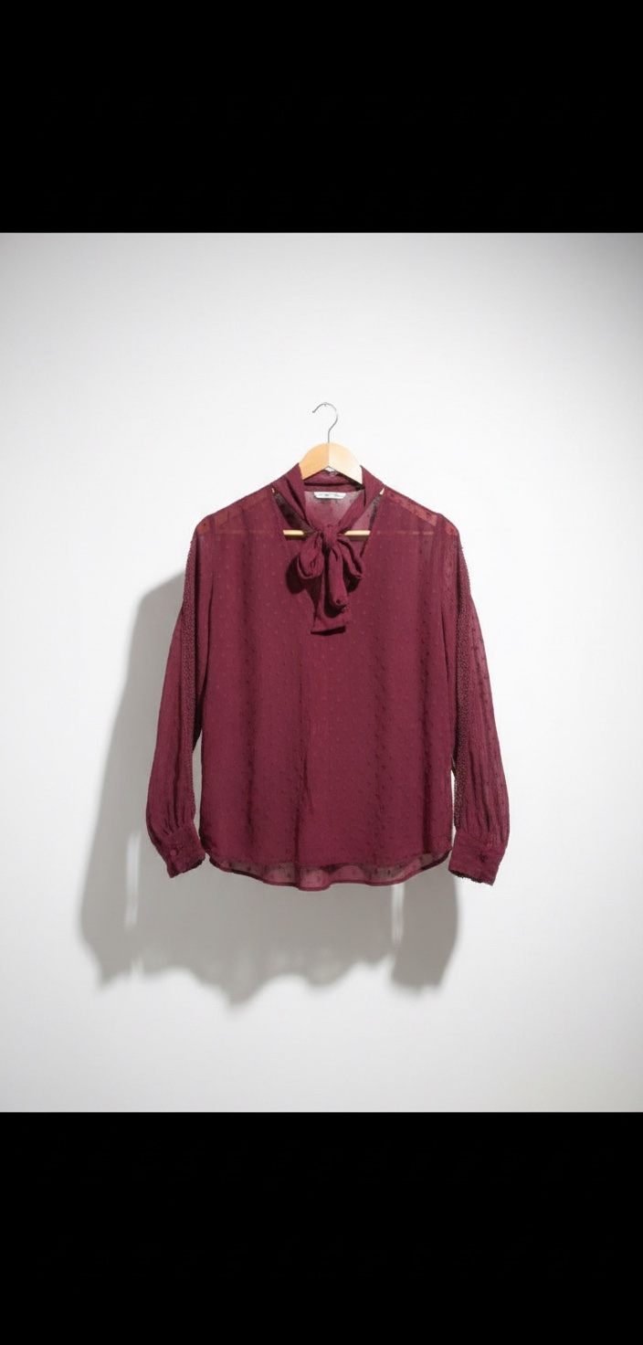 Chemisier foulard en mousseline Rouge Bordeaux Stradivarius 