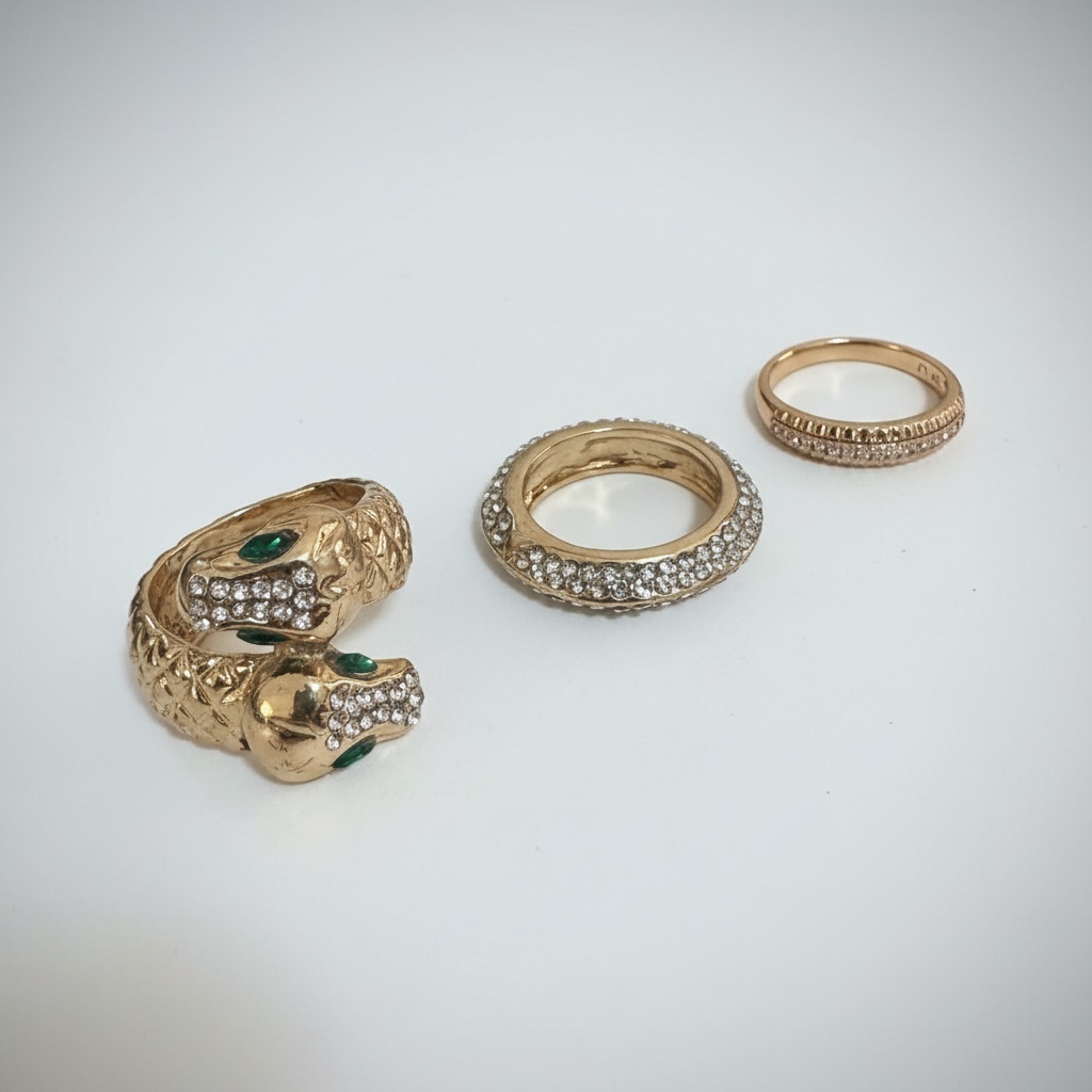 Set de 3 bagues stainless Aldo 