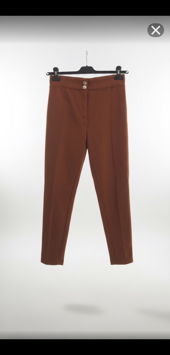 Pantalon Camel taille haute en velours  