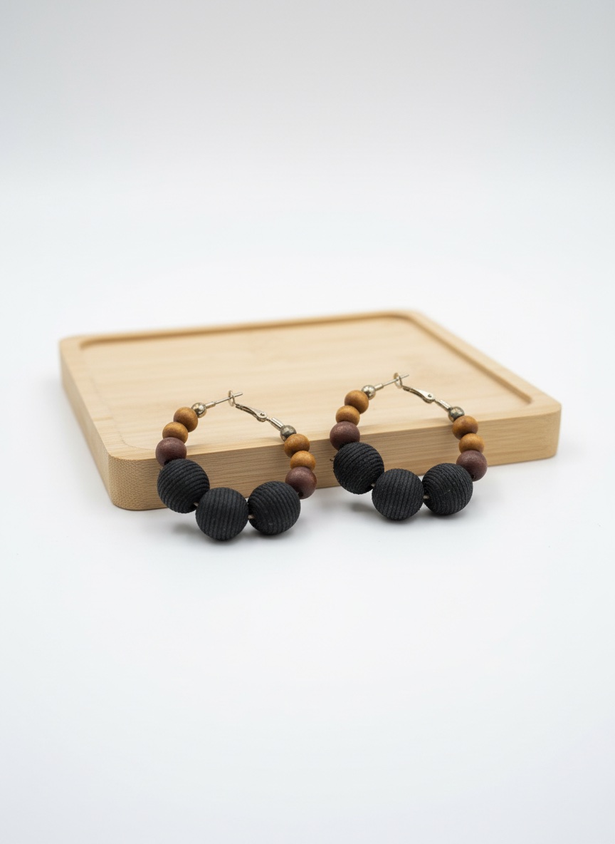 Boucles d'oreilles ALDO en bois et stainless
