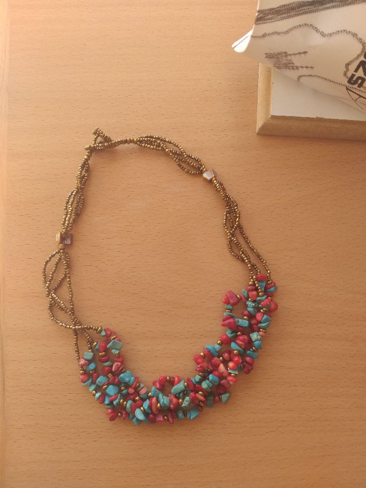 Collier Morgane rouge et bleu Sasio