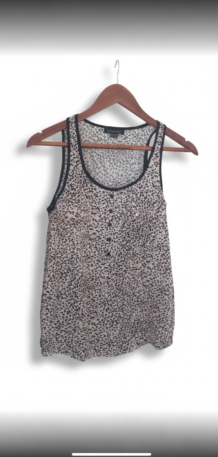 Pull sans manche Tigre rosé neuf 100% viscose