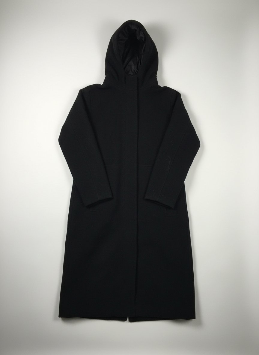 Manteau noir avec capuche 