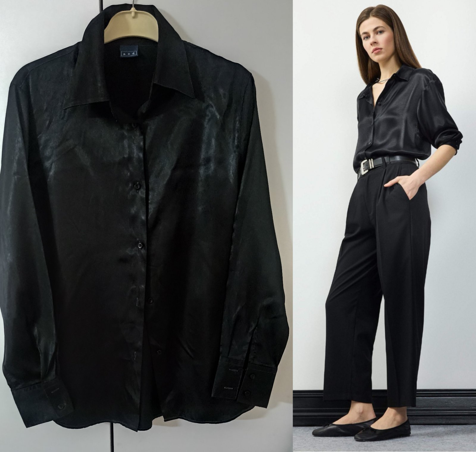 Chemise Satin noir 🖤😍