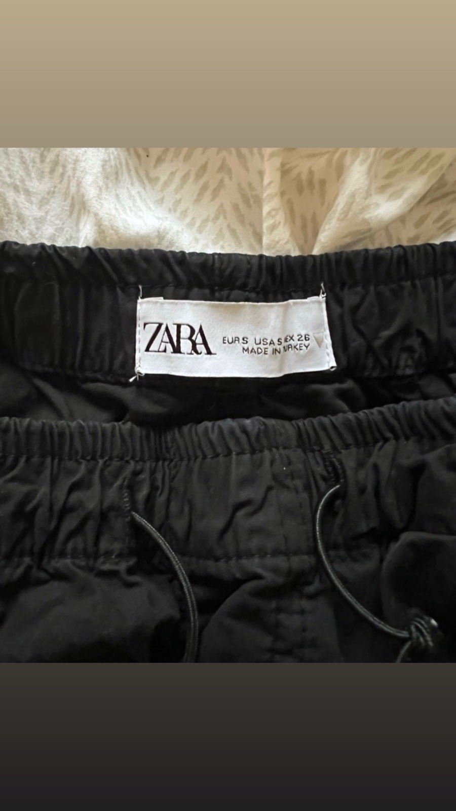 Pontalon parachute noir adjustable zara 