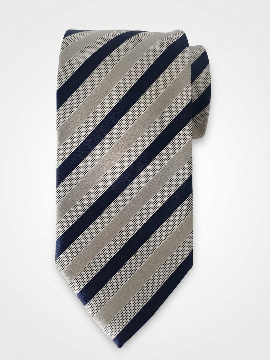 Cravate bleue marine et grise 