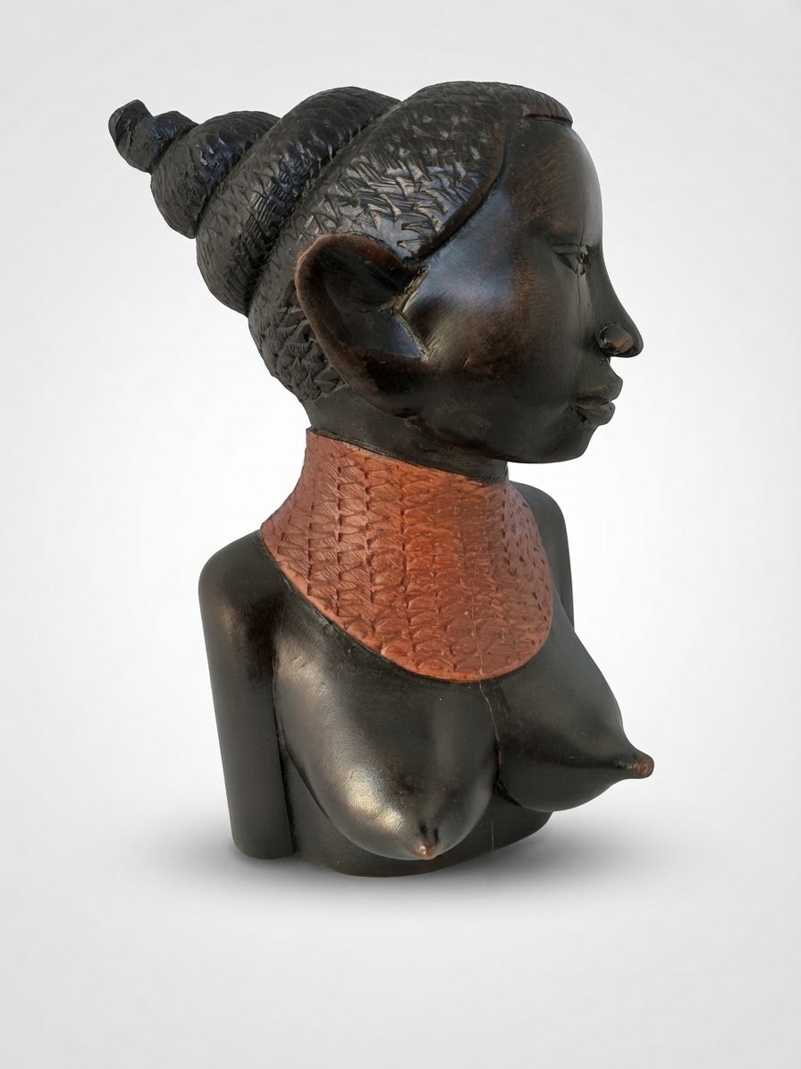 Buste en bois sculpté femme africaine 
