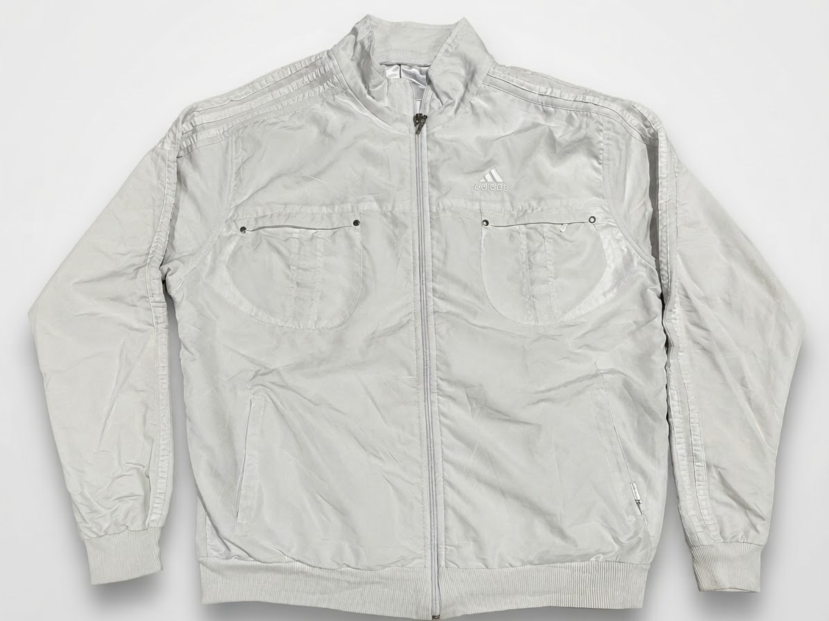 Veste Adidas blanche vintage – Zip intégral