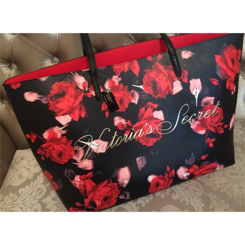 Sac à Main Victoria's Secret Beige à Détails Roses - Taille Medium, Style Sacoche, Neuf Sans étiquette