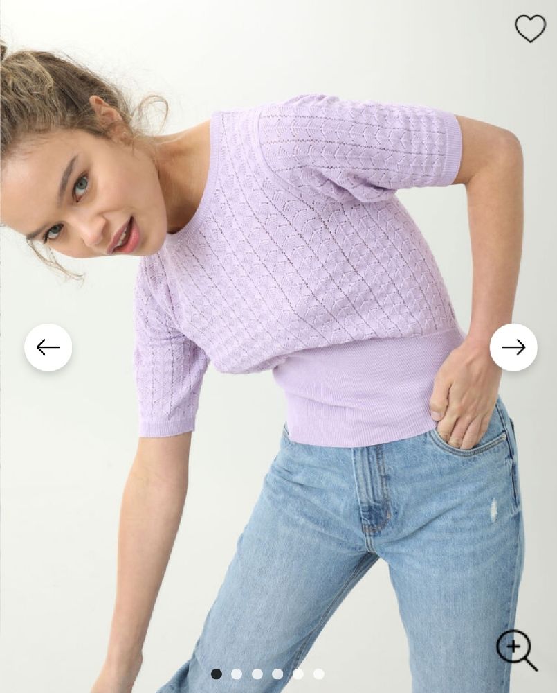 petit pull manche courte lilas