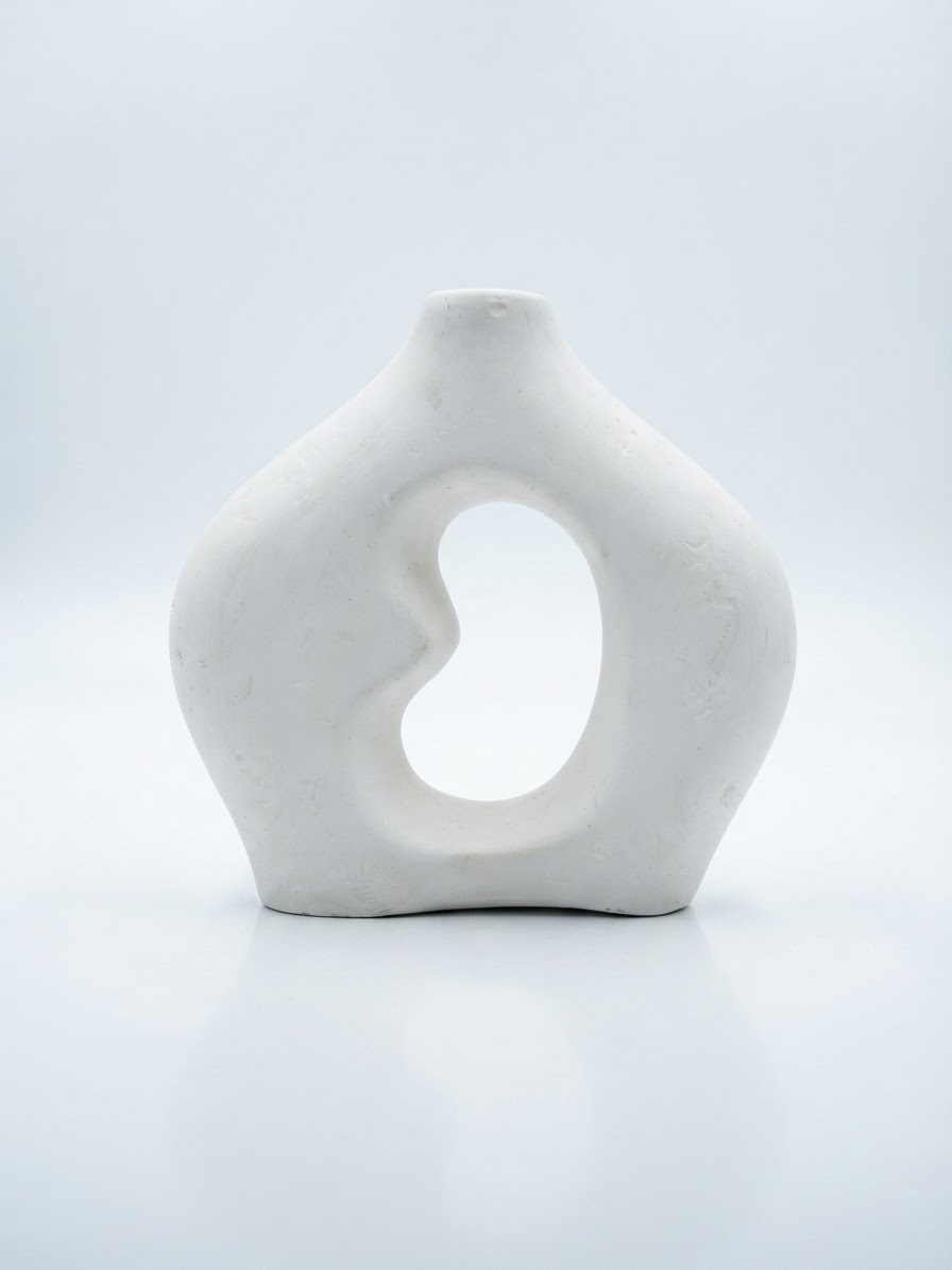Vase blanc en ceramique 