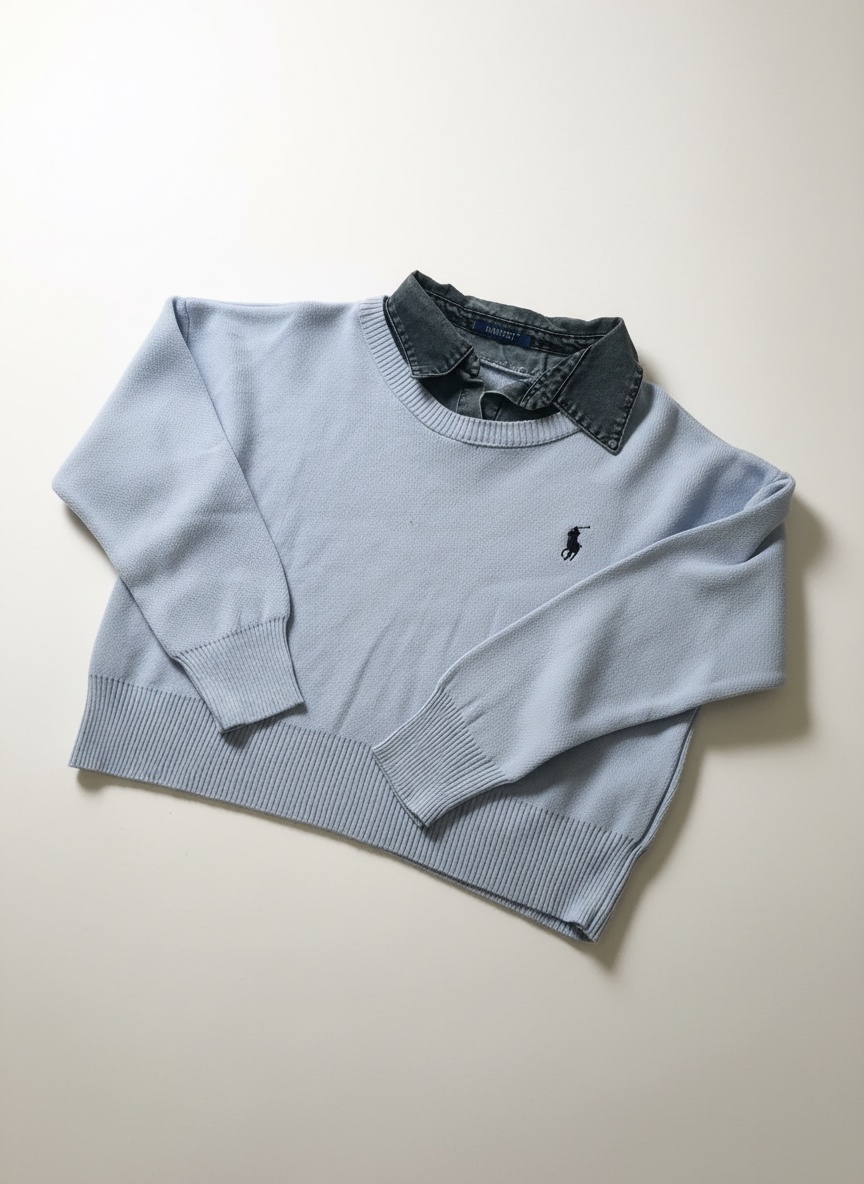 Un joli pull avec un col en jean 