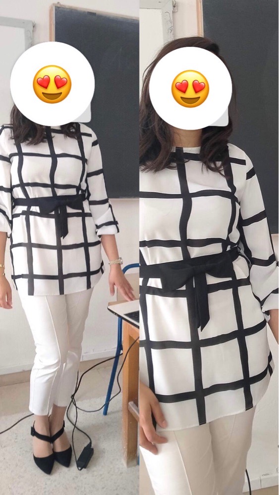une tres jolie chemise noir et blanc 