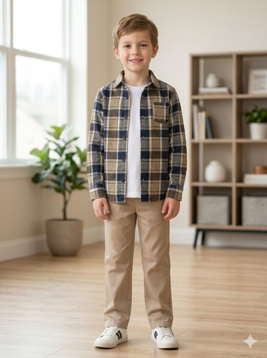 Tenue garçon vert beige 