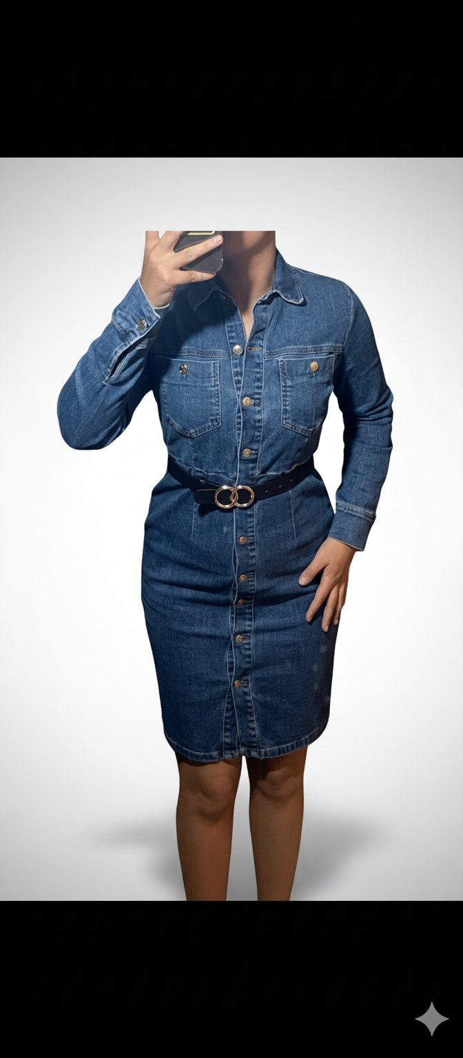 Robe jean ajustée 