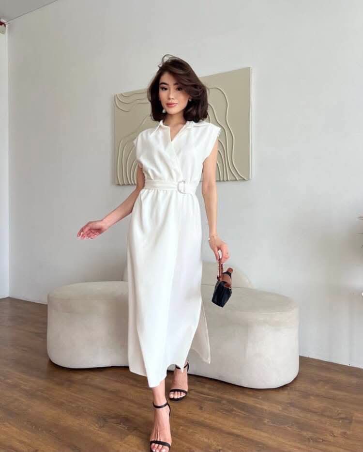 Robe Midi Blanche 🤍 Idéale Fiançailles / Soutenance 
