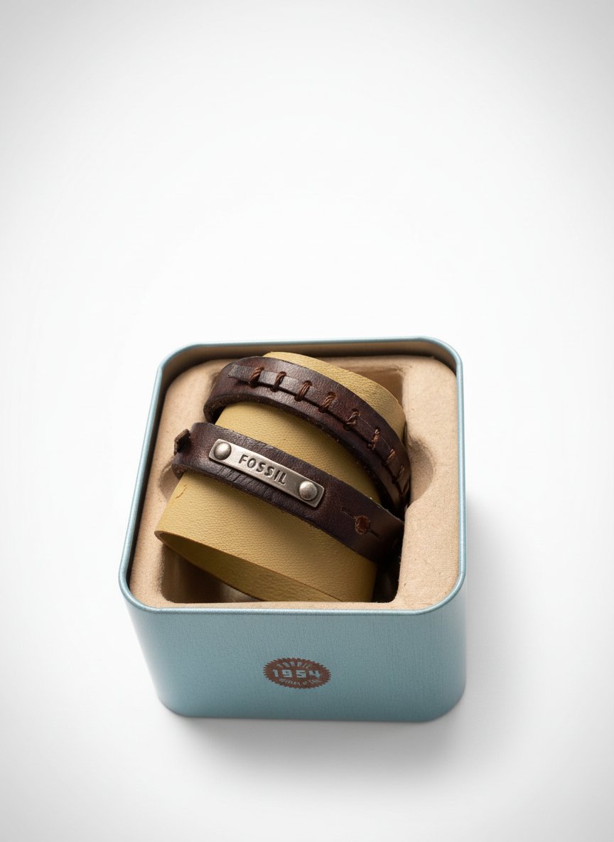 Bracelet fossil en cuir