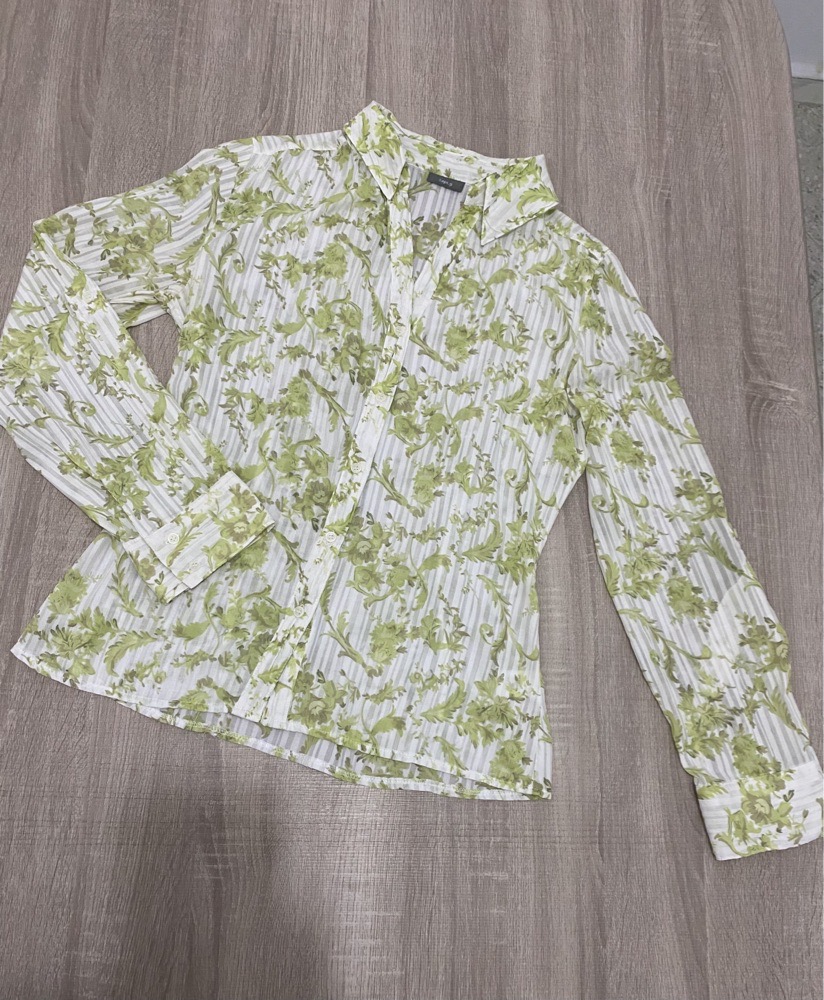 Chemise vert pistache et blanc
