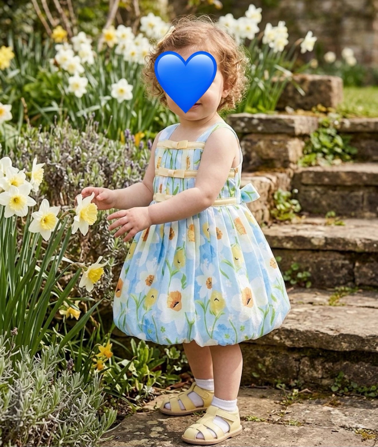 Robe bébé fleurie bleu ciel 💙🌼