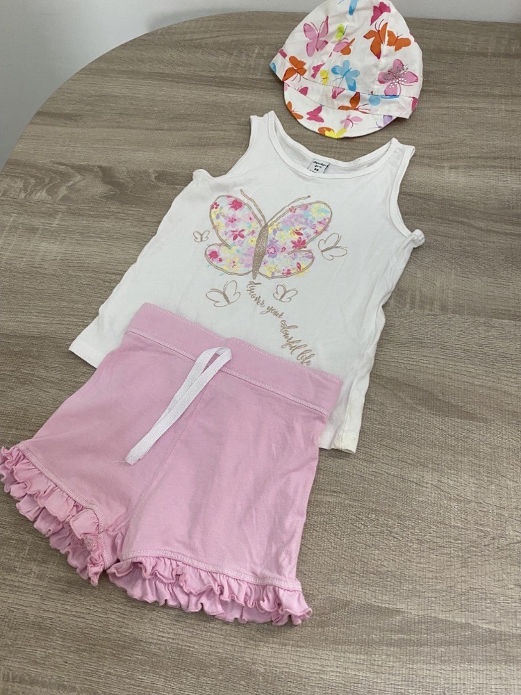 Lot fille débardeur + short + chapeau