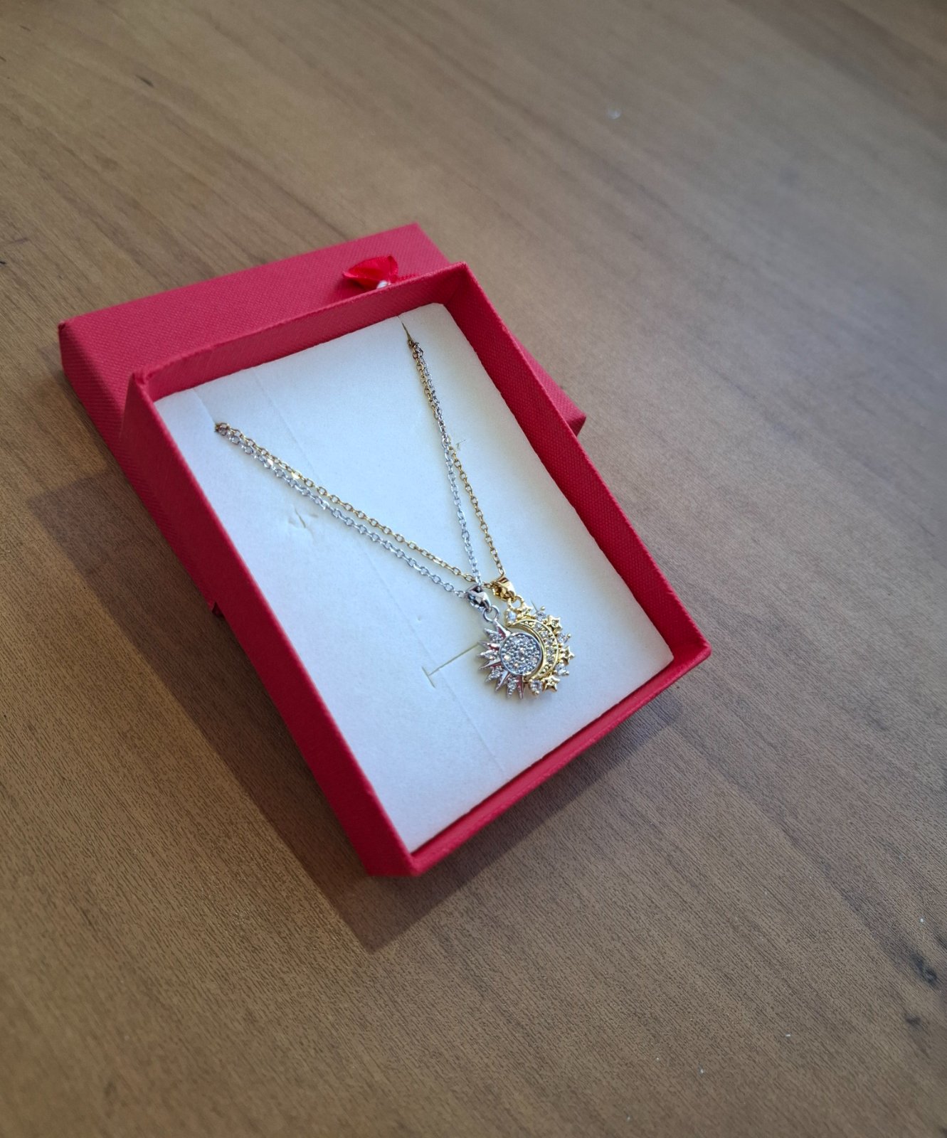 Sun and Moon Friendship Necklace (stainless steel) 