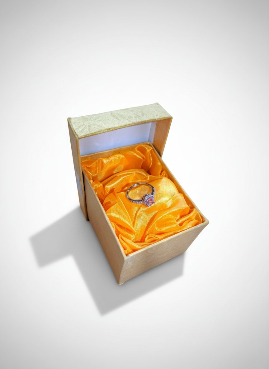 Bague de promesse rose (acier inoxydable) 