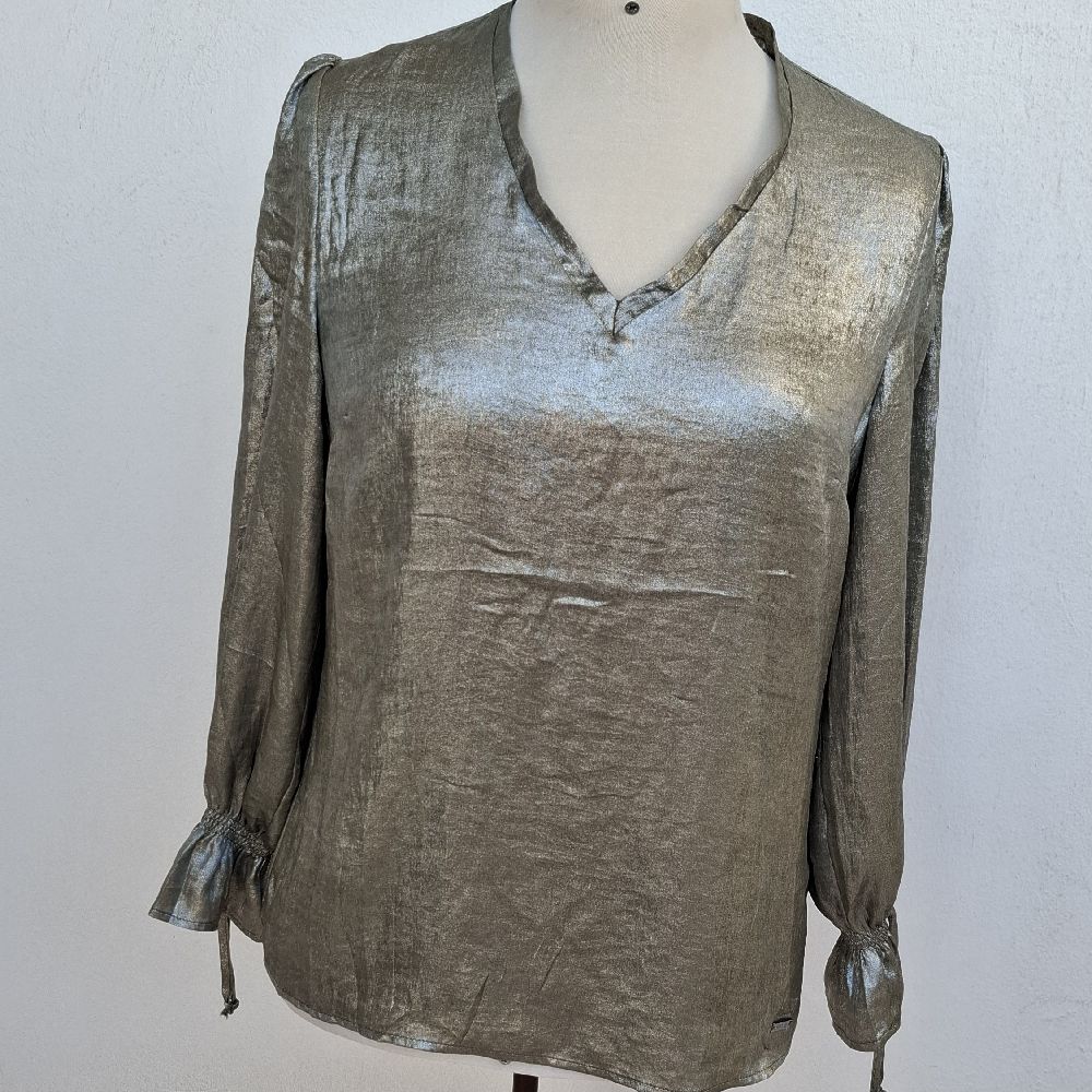 Chemise vert gris métallique 