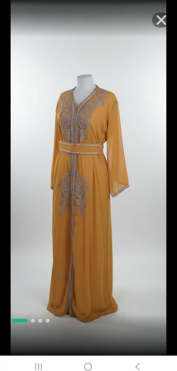 Caftan jaune moutarde