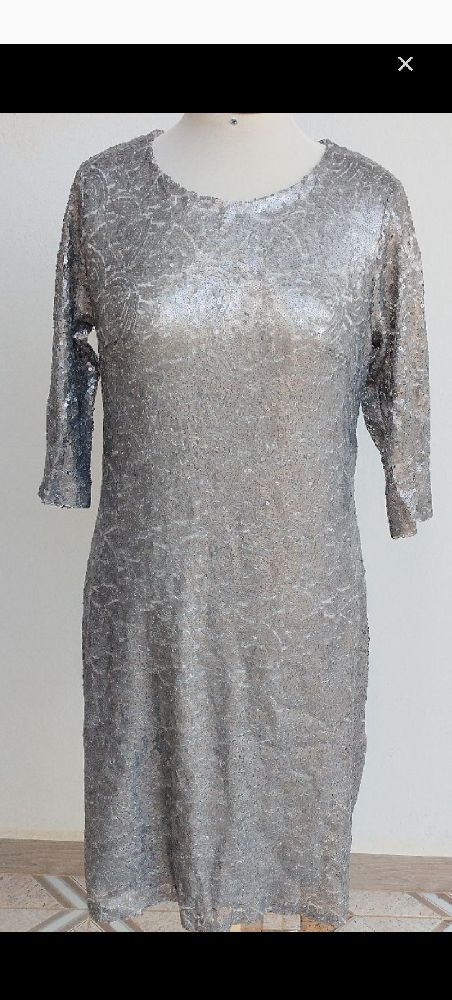 robe soirée argent Matt