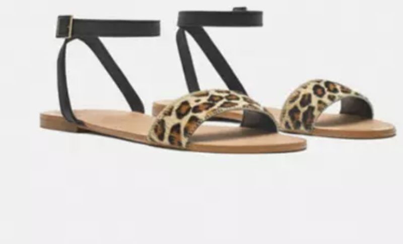 Sandales cuir leopard zara