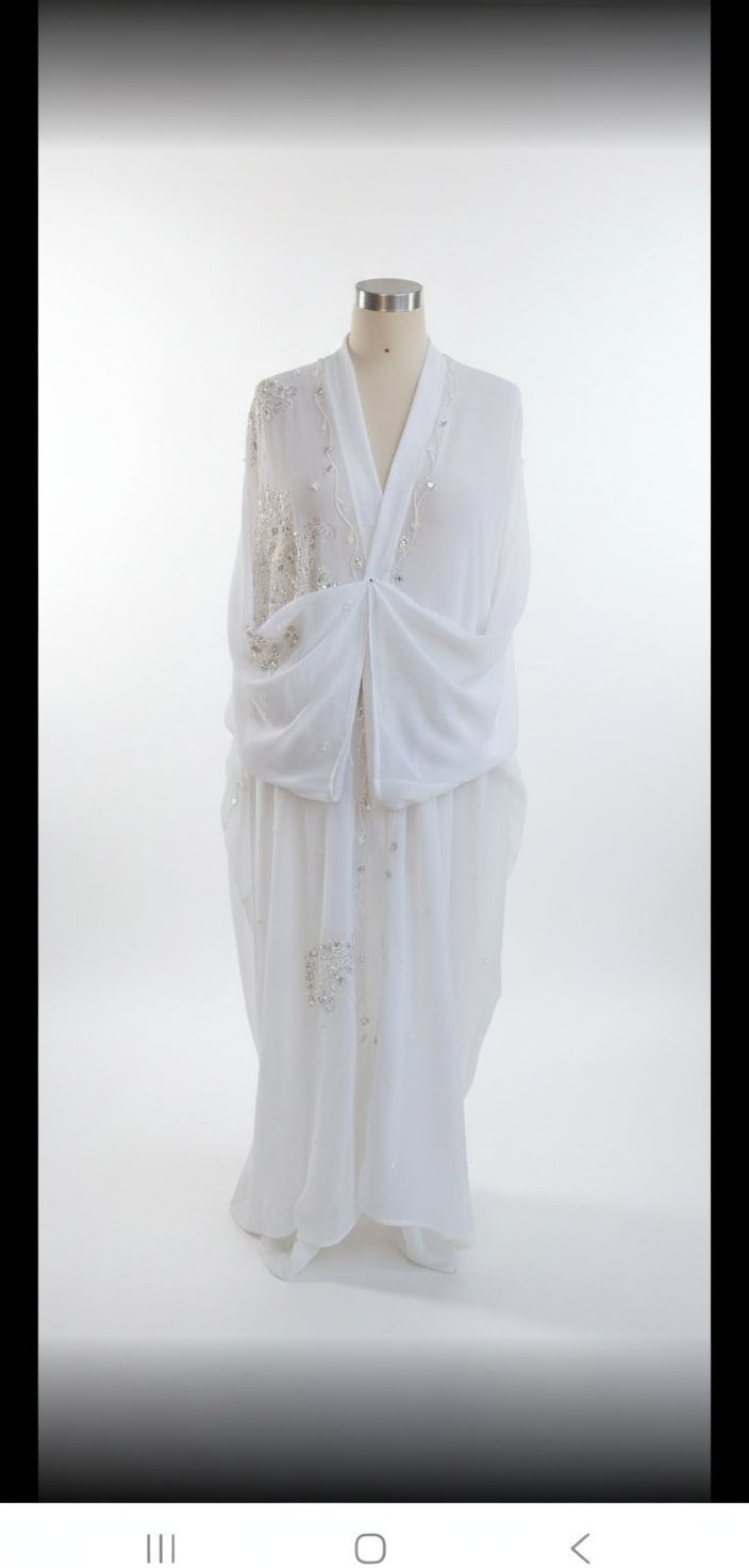 Abaya blanc brodée
